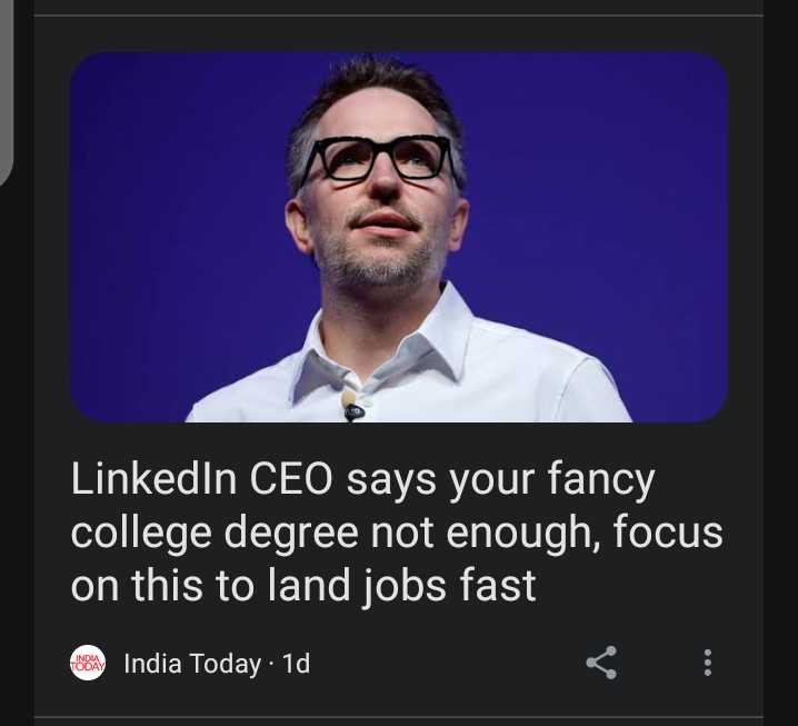 “Your fancy college degree is not enough.”